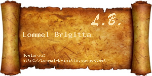 Lommel Brigitta névjegykártya